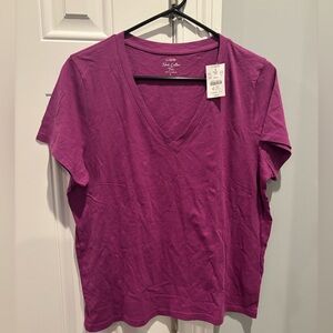 J.Crew Factory Short-sleeve vintage cotton V-neck tee, Purple
